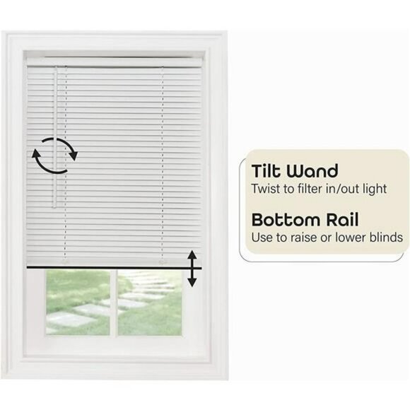 46" Width, 64" Length, 1" Slat Size - Pearl White Horizontal Windows Blinds - Picture 2 of 6